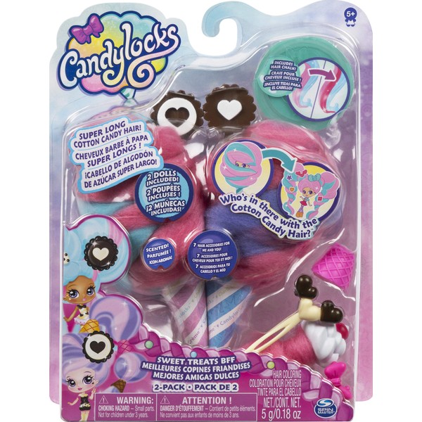 Candylocks Sweet Treats BFF 2-Pack, Cora Crème and Charli Chip, Scented Collectible Dolls with Accessories