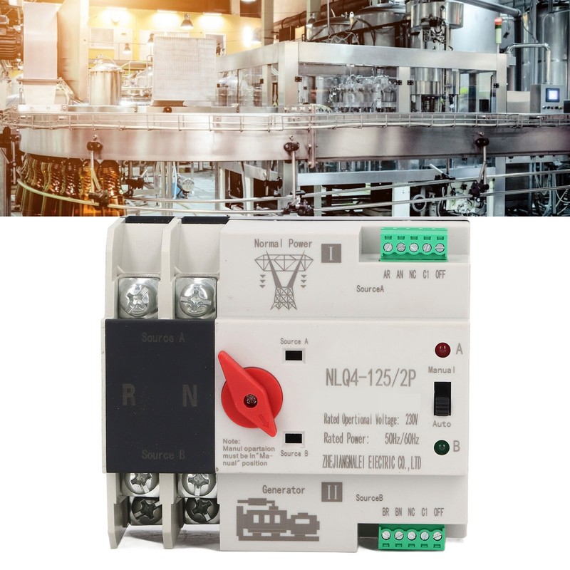2P Dual Power Automatic Transfer Switch Generator Uninterruptible Changeover Switch
