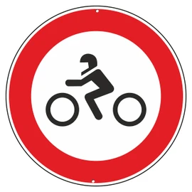 Pubblimania Prohibition of Motorcycle Access - Traffic Sign Aluminium Round 3mm Thick Outdoor Diameter 30 (Motorcycles Prohibited)