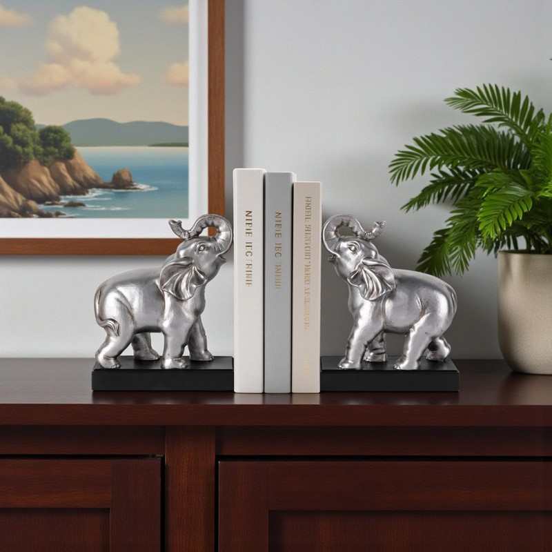 MXARLTR Elephant Book Ends Decorative, Bookends for Shelves, Book Ends