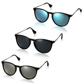 Aroncent Unisex Retro Sunglasses - Metal Frame Aviator Sunglasses - Polarised Sunglasses / Mirrored Aviator Sunglasses - UV400 - Protective Glasses for Men and Women - 6 Colours, Base Metal