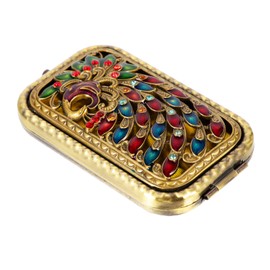 Beaupretty Espejo clásico clásico de maquillaje espejo portátil plegable espejo de cambiador de pavo real espejo de bolsillo pequeño espejo de doble cara espejo de viaje espejo de cambiador portátil