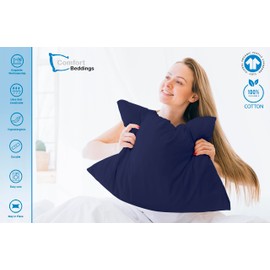 Comfort Beddings Premium Quality 800 Thread Count 100% Egyptian Cotton Pair of Pillow Cases Blue, Envelope Closure - Standard/Queen (50cm x 75cm)
