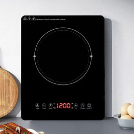 Portable Induction Cooktop With Ultra Thin Body, 1800W Low Noise Hot Plate, Single Electric Cooktops, Countertop Stove With 9 Temperature & Power Levels, 3-hour Timer, Safety Lock Induction Cooktop