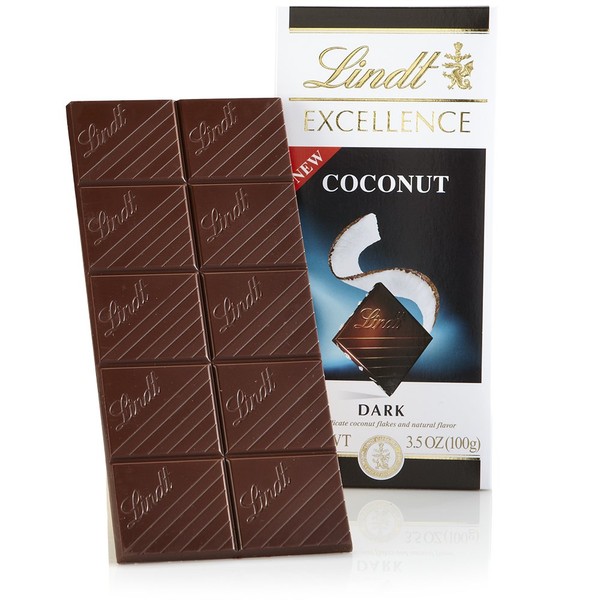 Lindt Excellence Bar, Dark Coconut, 3.5 Ounce (Pack of 12)