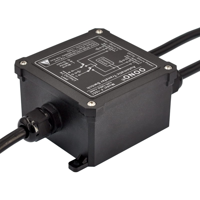 OONO AC120V 15Amp Automatic Transfer Switch, ATS Auto Transfer Switch