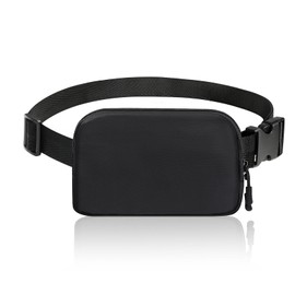 MoKo Shoulder Bag, Sacoche, Waist Bag, Cross-body Bag, Nylon, Mini Size, Compac, Lightweight, Outdoors, Travel, Simple, solid black