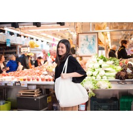 Santa Perago Jute Bag Made of Organic Cotton 300 g/m² - Fabric Bag for Painting, natural