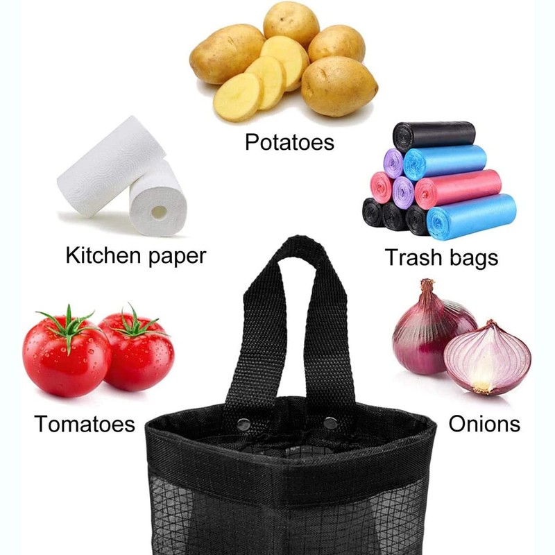 Plastic Bag Holder Dispenser Mesh Storage Garbage Bags Organizer Hanging