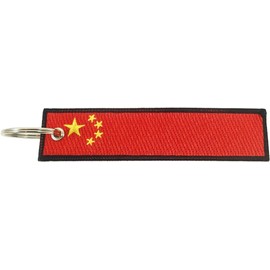 Llavero de bandera de China, 100% bordado