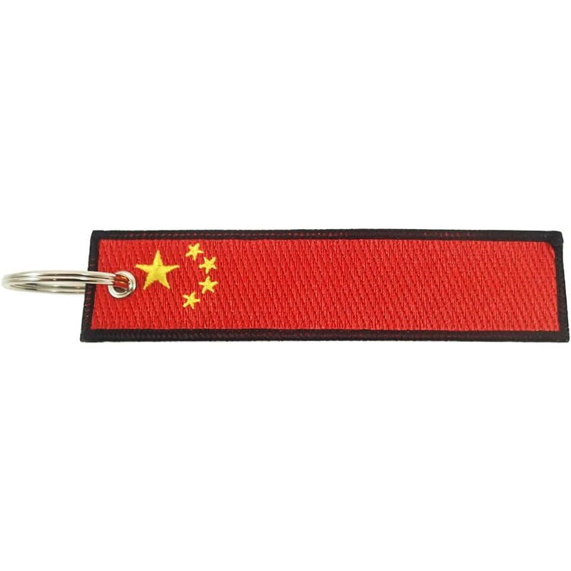 Llavero de bandera de China, 100% bordado