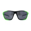 Xloop Mens Sport Wrap Around Rectangular Plastic Sunglasses Black Green