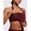 CRZ YOGA Butterluxe Women's Halter Neck Sports Bra Padded Longline