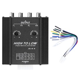 Car Impedance Converter high low converter car audio High Low Adapter,12V 4 Channel Audio Impedance Converter High to Low Line Car Stereo Radio Speaker Dual-Channel Amplifiers