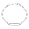 LES POULETTES BIJOUX Silver Bracelet Double Chains and Openwork Rectangle,