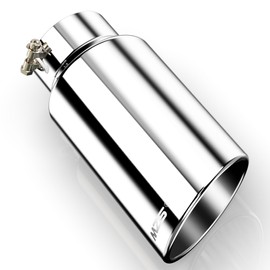 MZS Exhaust Tips, Stainless Steel 4" Inlet 6" Outlet 12" Length Diesel Exhaust Tailpipe Universal Slant Angle Cut