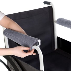 Wheelchair Armrest Pads, 2 Pcs Widened Wheelchair Armrest Covers Self Adhesive Strips Wheelchairs Accessories Adults Soft Wheel Chair Arm Rest Pads for Wheelchairs Office Chairs, Wicking