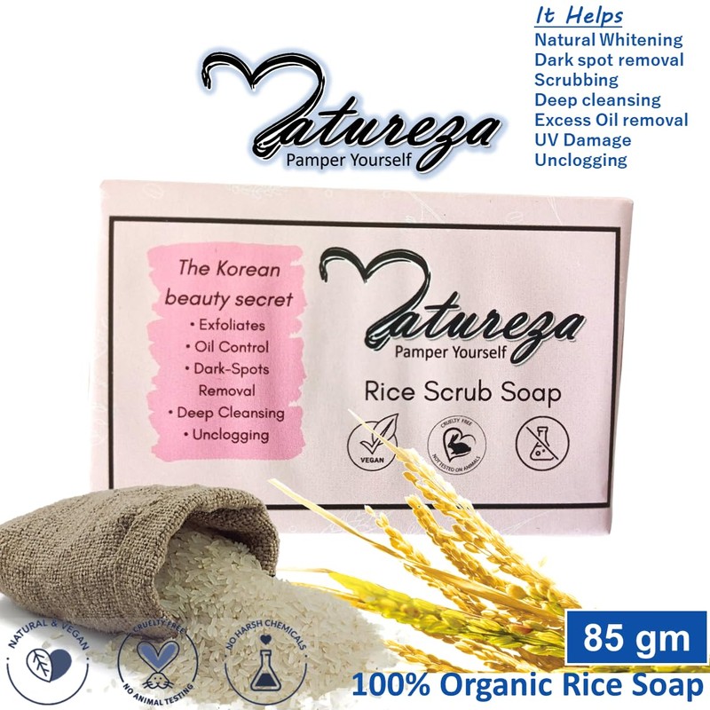 Natureza Organic hand soap Rice milk body scrub soap for