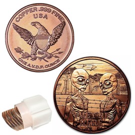 Katy Craig Katy Craig 10 x 1oz Copper Rounds They're Here Alien 999 Fine Bullion Supplied in Tub