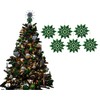 12pk Glitter Snowflake Hanging Decorations, Christmas Tree Snowflake Baubles/Ornaments (Dk
