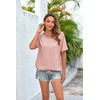 ENMAIN Womens Oversized Basic Tops Pink Casual Crewneck Loose Fit