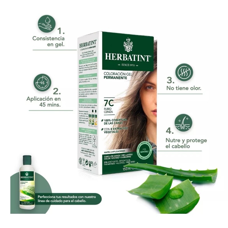 Herbatint Tinte Herbatint Sin Amoniaco 7c Rubio Ceniza Pack 2