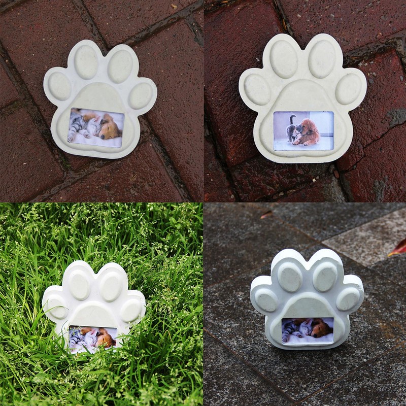 ZUDILYO Pet Pawprint Frame Mold Pet Memorial Stone Mold Dog