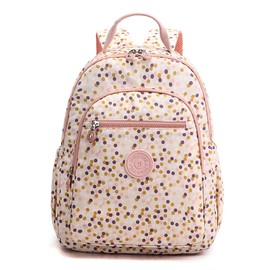 YANAIER Womens Fashion Backpack Purse Water resistant Nylon Travel Casual Daypack Cute Shoulder Bags School Bag for Girls Colorful dots