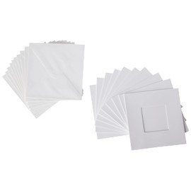 Papermania 300 GSM Square Tri Fold Window Aperture Card Blanks and Envelopes, Pack of 10, White,13.5X13.5 CM