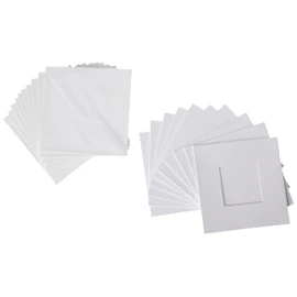 Papermania 300 GSM Square Tri Fold Window Aperture Card Blanks and Envelopes, Pack of 10, White,13.5X13.5 CM