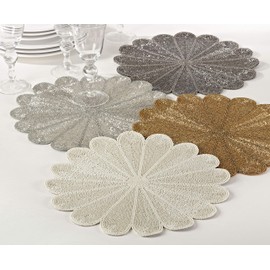 SARO LIFESTYLE Placemat, 15", Ivory, 4 Pieces