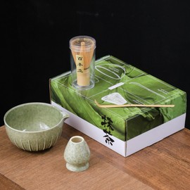 FL-WITHYOU Matcha Set,Match Bowl with Spout and Whisk,Matcha Whisk Holder,Bamboo Matcha Whisk and Bamboo Scoop for Tea Lovers 5 Pack