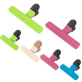 elook Food Bag Clips, 6 Pcs Bag Clips for Food Storage in 2 Sizes & 4 Colors, Reusable Freezer Bags Clips Food Seal Clips Kitchen Clips to Seal All sort of Food Storage Bag