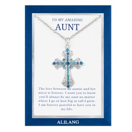 Green Tone Rose Cameo Pendant Necklace with 'To My Amazing Aunt' Message Card & Envelope Family Member Gifts - Faux Suede Cord Topaz