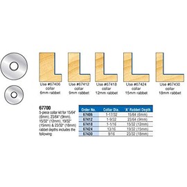 Amana Tool - 67700 Superabbet 5Piece Collar Kit 6mm - 18mm