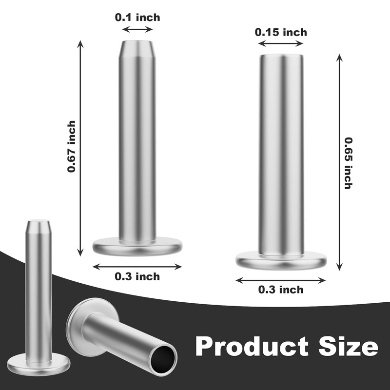 Cutlery Rivets 5/16" x 5/8" Knife Making Handle Pins -Nickel