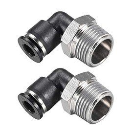 sourcing map Press for Pipe Fitting Outside Elbow 6 mm Pipe OD X 3/8 NPT Thread Pneumatic Air Pressure Lock Pack of 2