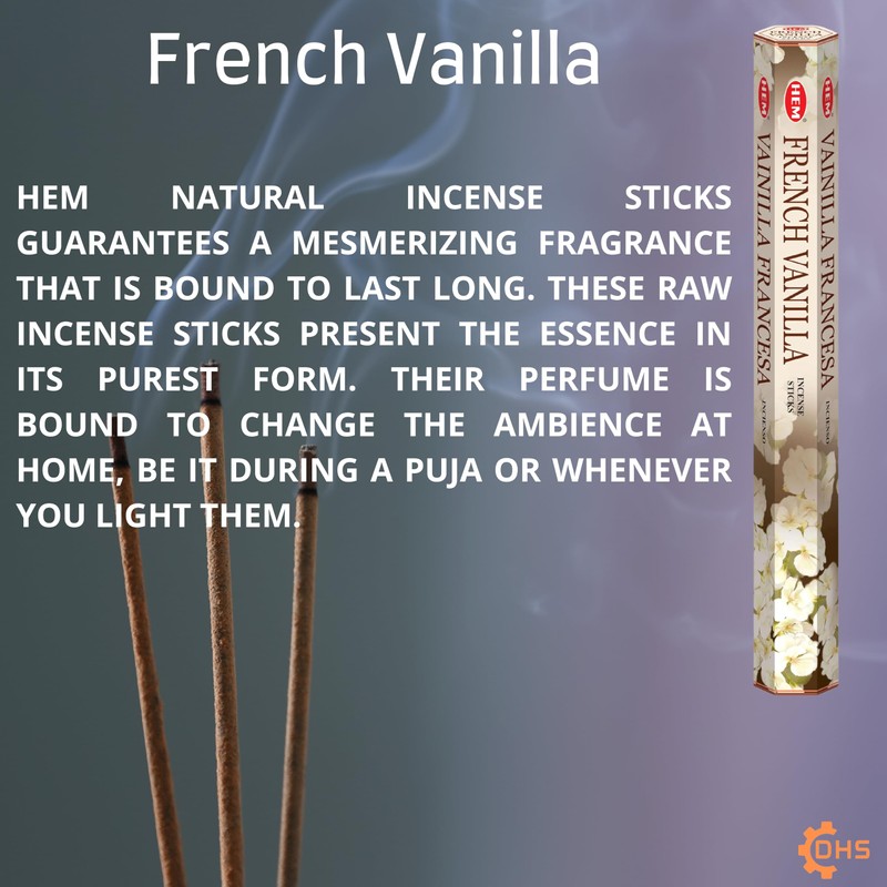 HEM Incense sticks French Vanilla Full box of 6 with