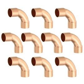 YOKIVE 10 Pcs Elbow Copper Fitting, 90 Degree Copper Pipe Fitting C x C Long Radius Tube Connector, Great for HVAC Refrigeration (5/8" Nominal Size)