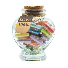 Capsule Message in A Bottle, 50pcs Love Pills Letters Father Day Gift for Dad Boyfriend Husband Birthday Anniversary Christmas for Wife Girlfriend Gift to Her Him