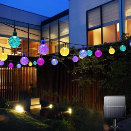 Lezonic Solar String Lights Outdoor, 39 Ft 100LED Solar Fairy Lights Waterproof, 8 Modes Indoor Outdoor Garden Lights for Garden Home Patio Gazebo Wedding Party Festival Decoration (Multi-Coloured)