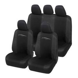 Auto Accessori Lupex Auto Accessori Lupex - 9-teiliges Autositzbezug-Set, universal, Racing, Farbe Schwarz - Schutzbezge fr vorne und hinten, kompatibel mit Limousine und Utilitarie