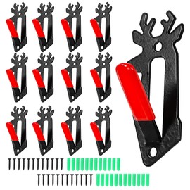 Yopay 12 Pack European Mount Skull Hangers, Deer Skull Mount Bracket Hangers with Free Silicone Protector for Indoor Outdoor Antelope Deco, Easy to Install