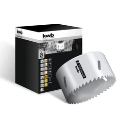 kwb HSS Bi-Metal Hole Saw, Diameter 79 mm, 8% Cobalt Alloy with Progressive Vario Teeth and High Precision for Versatile Uses