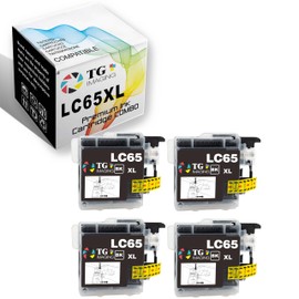 TG Imaging Compatible LC65 Ink Cartridge Black Replacement for Brother LC-65 Ink LC65CL LC65HYBK for MFC-5890CN MFC-5895cw MFC-6490CW MFC-6890CDW MFC-6890DW Printer (LC65BK, 4 Pack)