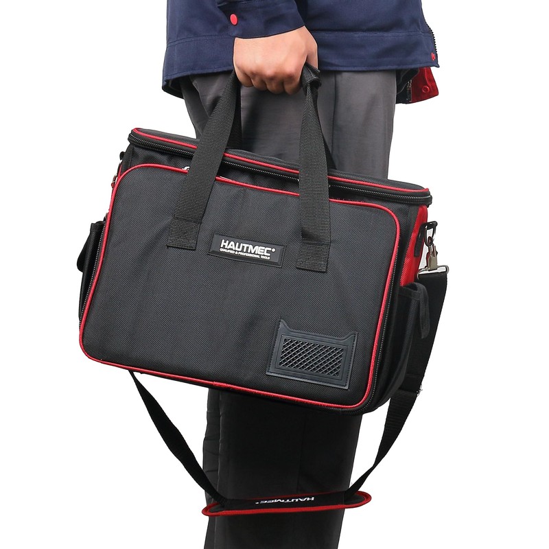 HAUTMEC Heavy-Duty Technician Tool Bag, 42-Pockets 1680D Semi-Rigid Tool Tote