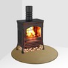 FLASLD Fireproof Wood Burning Stove Mat 40×40 inch Half Round