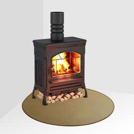 FLASLD Fireproof Wood Burning Stove Mat 40×40 inch Half Round Corner Hearth Rug Protects Floors, Decks and Patios from Sparks Embers, Fire Pit Mat Fireplace Protector Pad