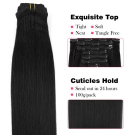 Sassina Remy Corse Yaki Kinky Straight Clip on Human Hair Ombre Clip in Extensions for Black Women,Double Wefts Natural Black Fading to Ginger 30 12inch 7 Pieces 120 Grams per set