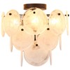 VANZARLA Modern Flush Mount Glass Ceiling Light, Black Hallway Lights